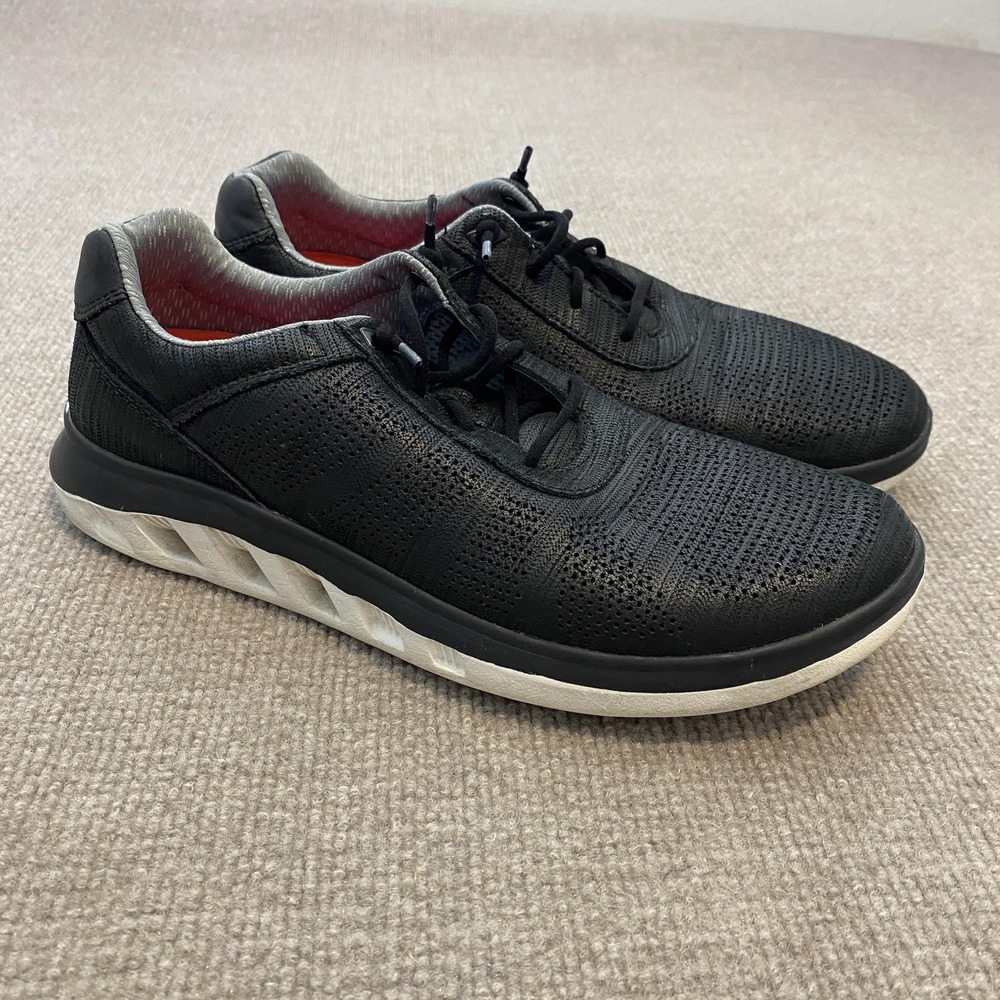 Johnston & Murphy Shoes Mens Size 8.5 Black Leather Lace Up Casual Sneakers